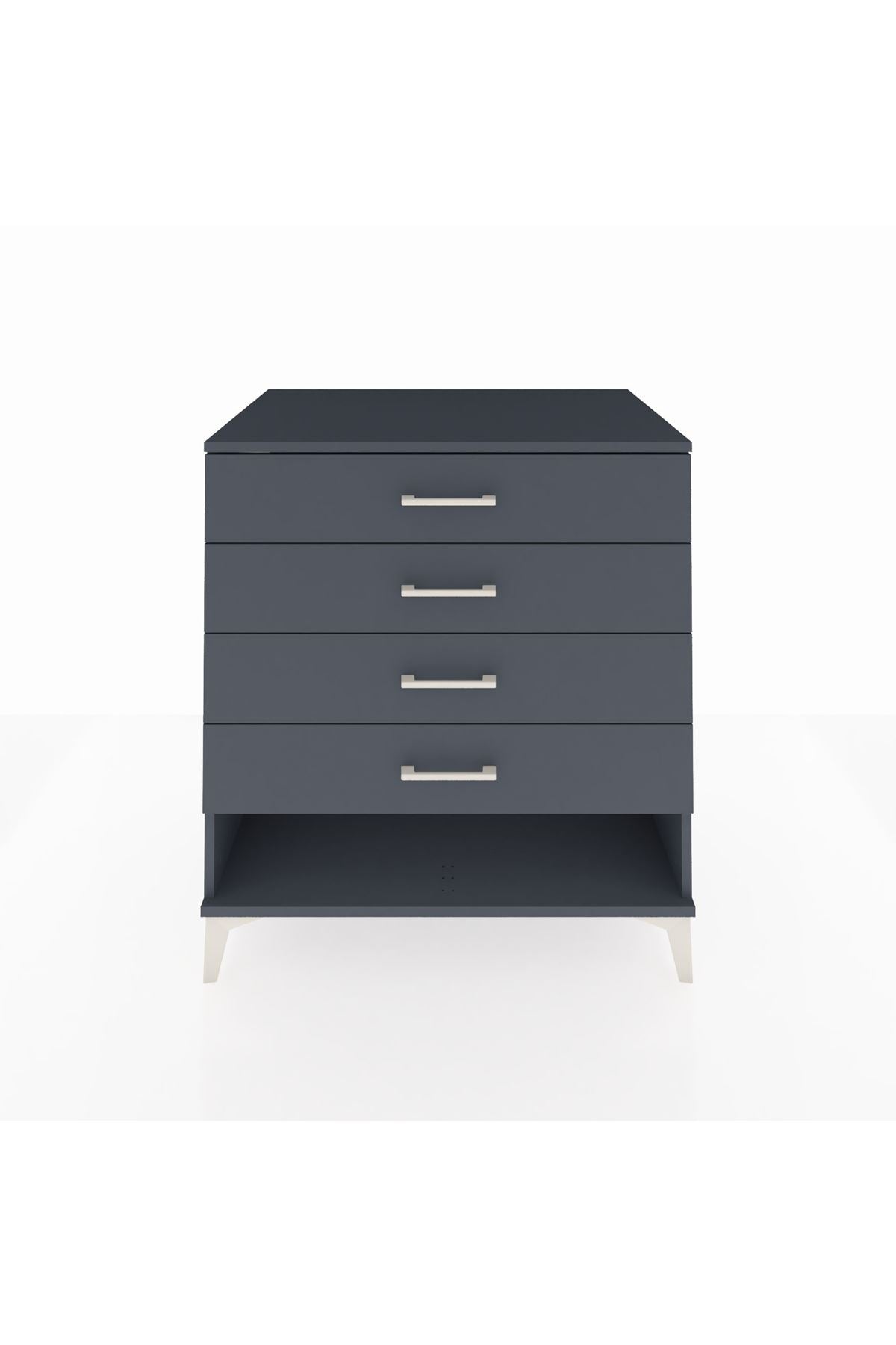 Kronos Şifonyer 4 Çekmeceli 88x59x96 Antrasit-Antrasit