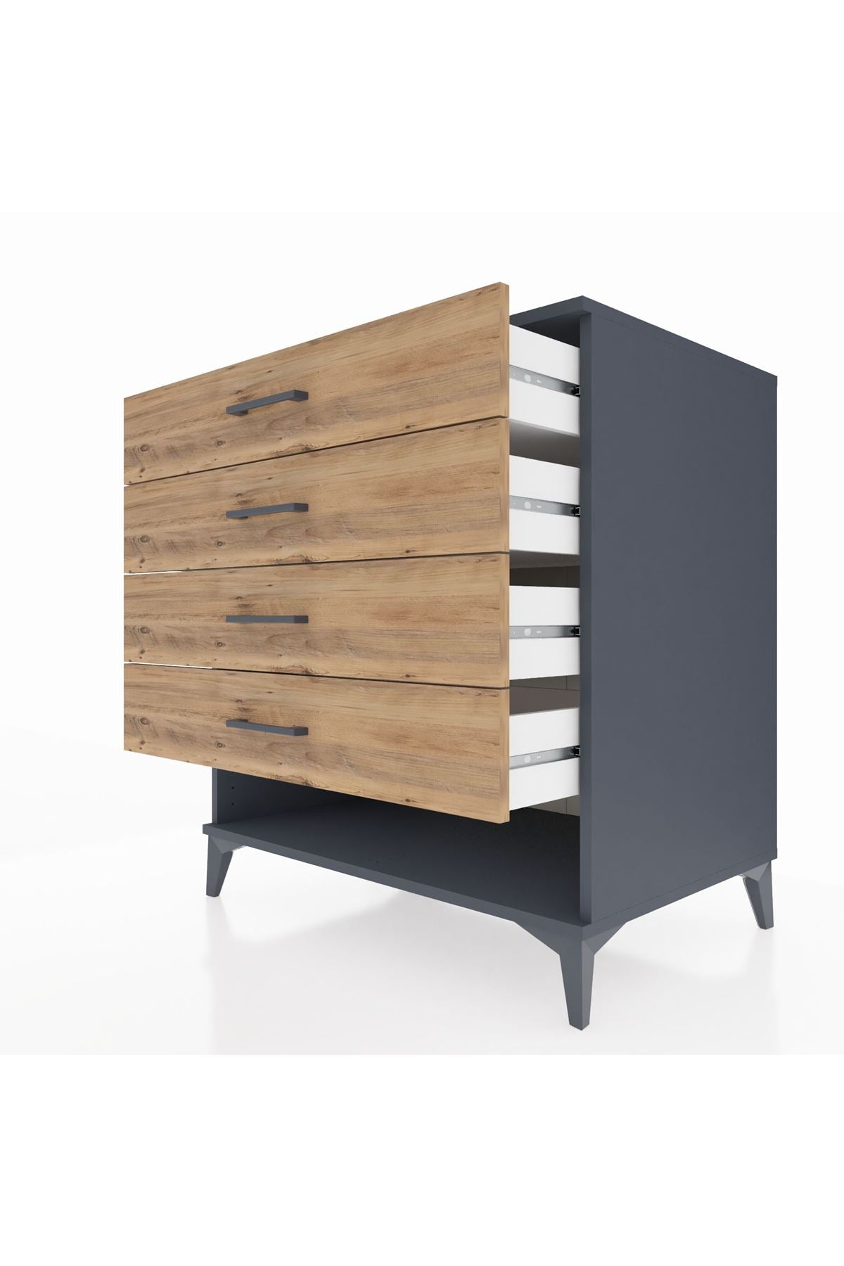 Kronos Şifonyer 4 Çekmeceli 88x59x96 Antrasit-Çam