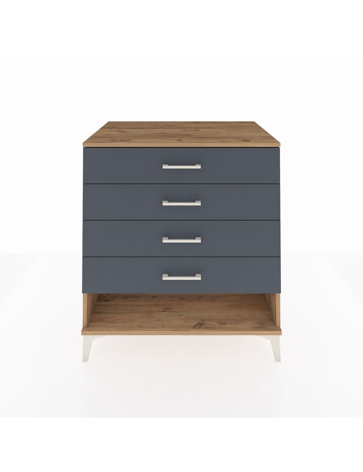 Kronos Şifonyer 4 Çekmeceli 88x59x96 Çam-Antrasit