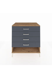 Kronos Şifonyer 4 Çekmeceli 88x59x96 Çam-Antrasit