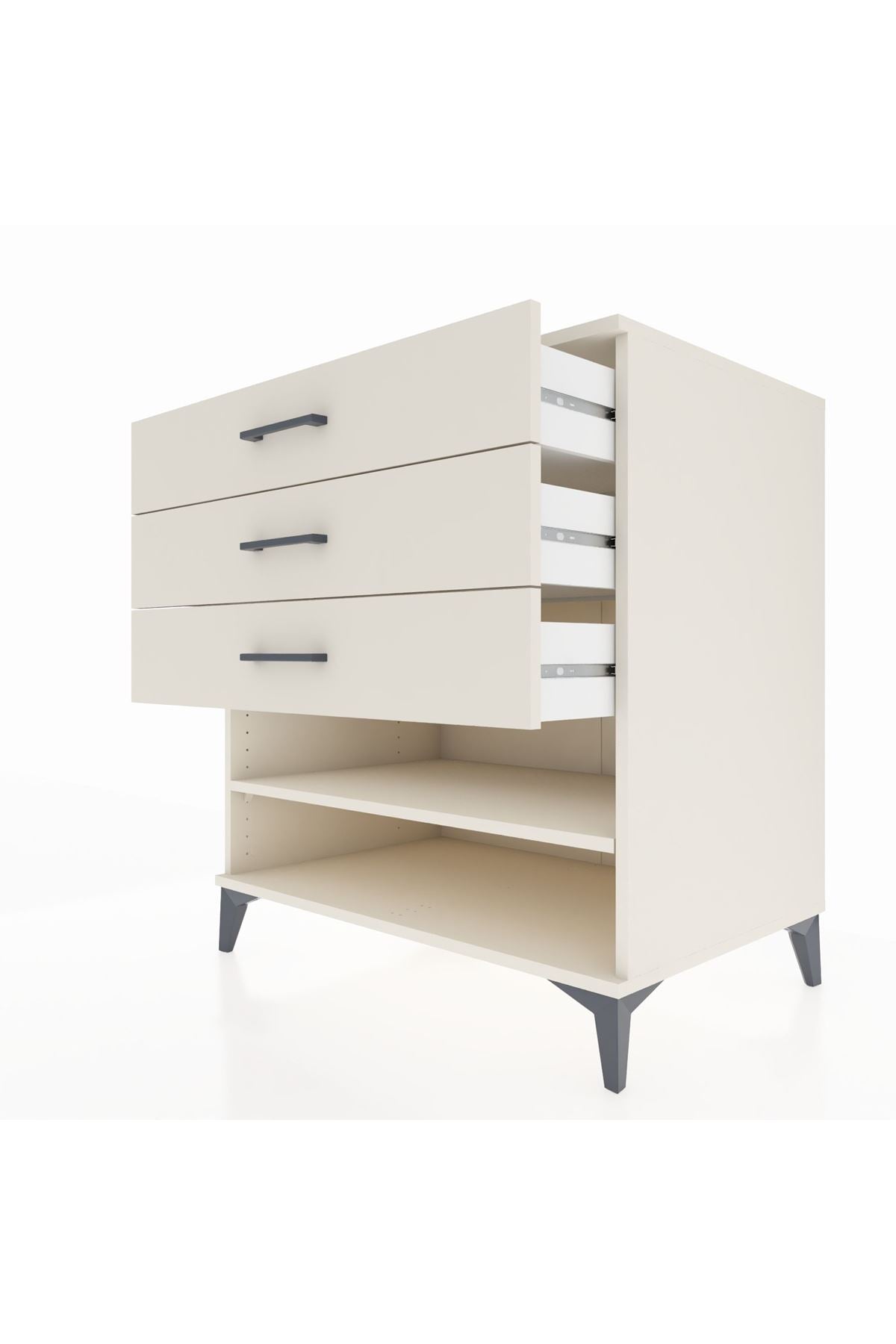 Kronos Şifonyer Tek Raflı 3 Çekmeceli 88x59x96 Aytaşı-Aytaşı