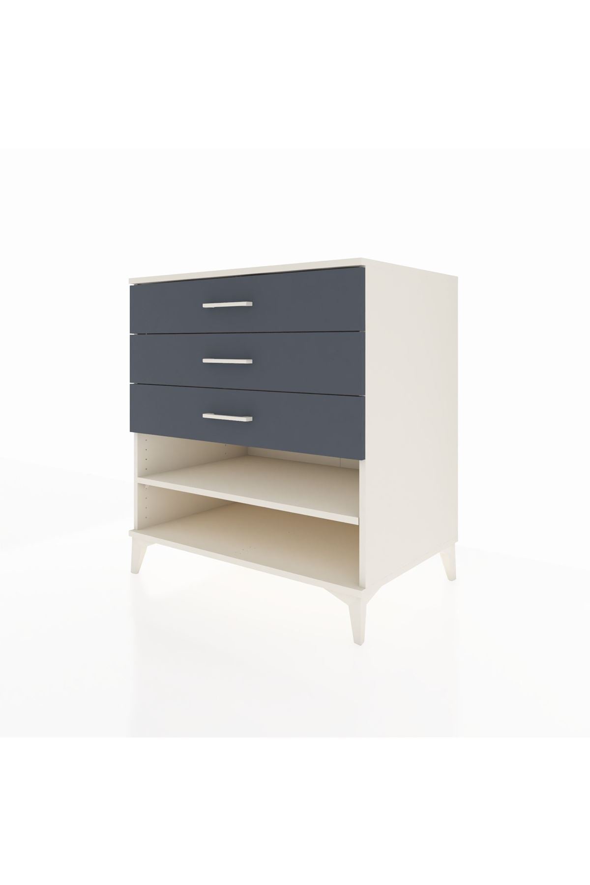 Kronos Şifonyer Tek Raflı 3 Çekmeceli 88x59x96 Aytaşı-Antrasit