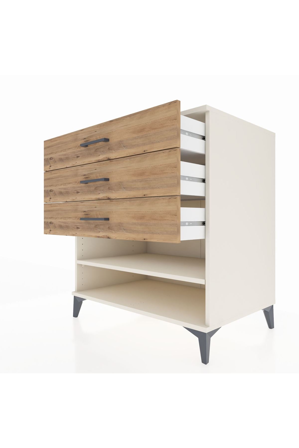 Kronos Şifonyer Tek Raflı 3 Çekmeceli 88x59x96 Aytaşı-Çam