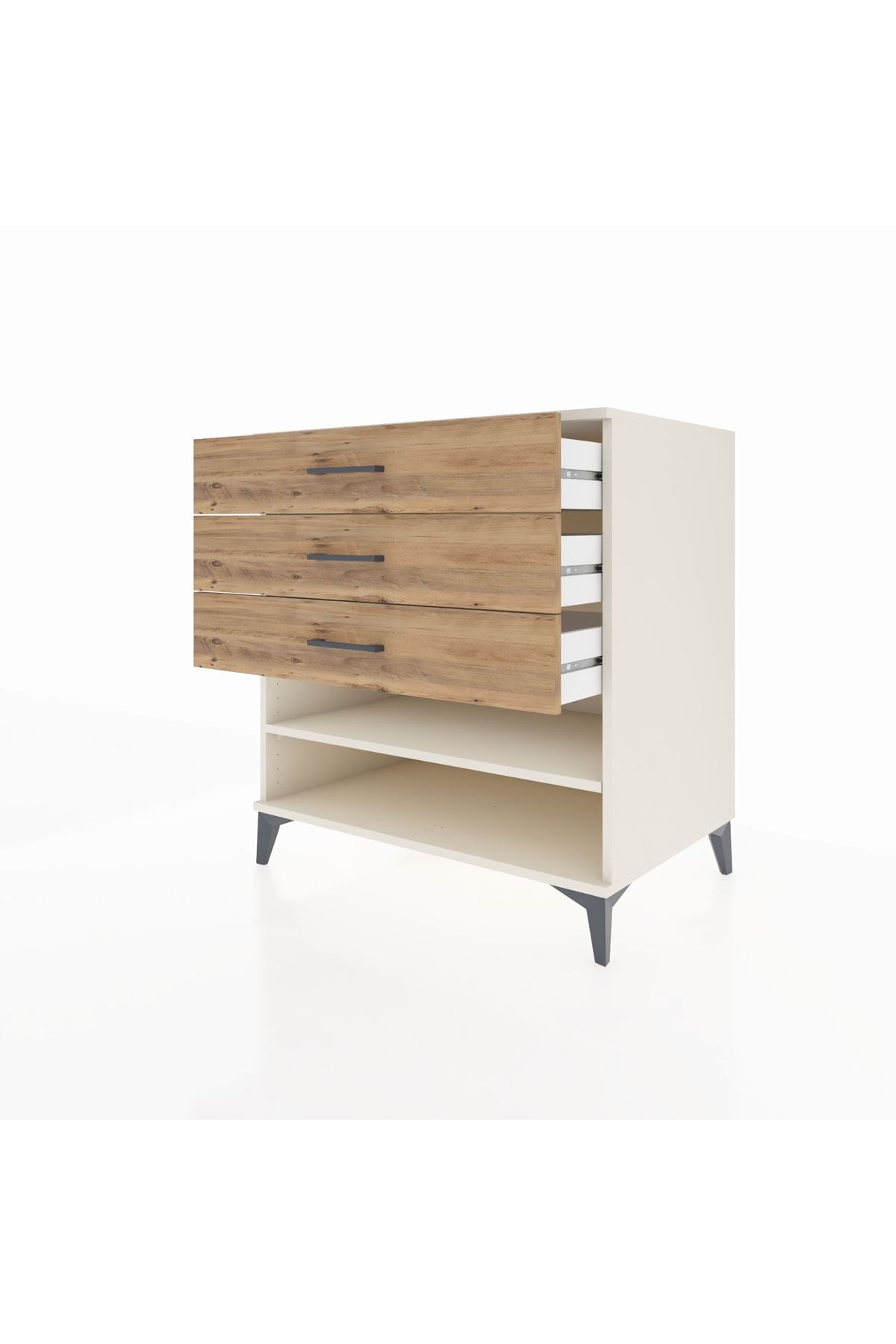 Kronos Şifonyer Tek Raflı 3 Çekmeceli 88x59x96 Aytaşı-Çam