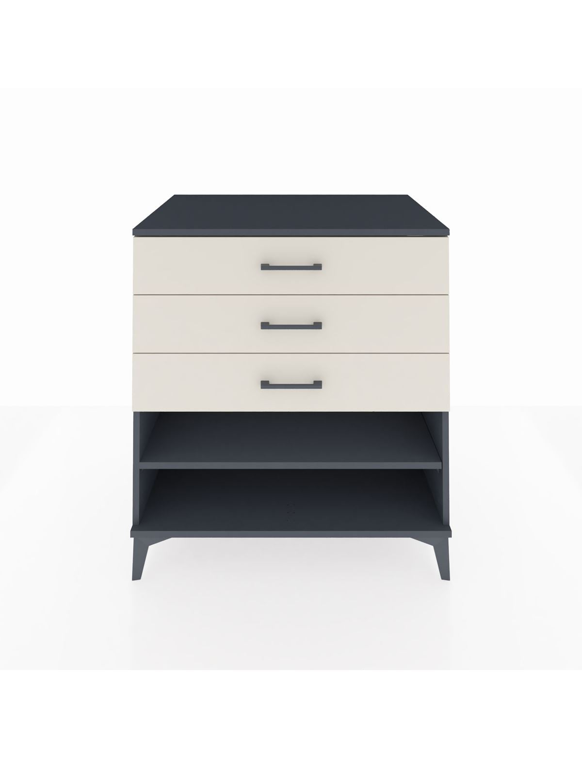 Kronos Şifonyer Tek Raflı 3 Çekmeceli 88x59x96 Antrasit-Aytaşı