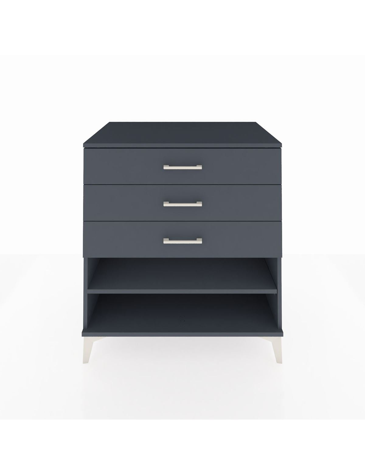 Kronos Şifonyer Tek Raflı 3 Çekmeceli 88x59x96 Antrasit-Antrasit