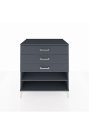 Kronos Şifonyer Tek Raflı 3 Çekmeceli 88x59x96 Antrasit-Antrasit