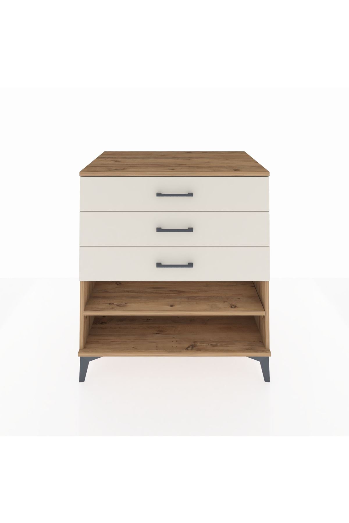 Kronos Şifonyer Tek Raflı 3 Çekmeceli 88x59x96 Çam-Aytaşı