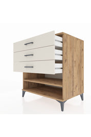 Kronos Şifonyer Tek Raflı 3 Çekmeceli 88x59x96 Çam-Aytaşı