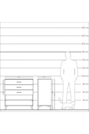 Kronos Şifonyer Tek Raflı 3 Çekmeceli 88x59x96 Çam-Antrasit