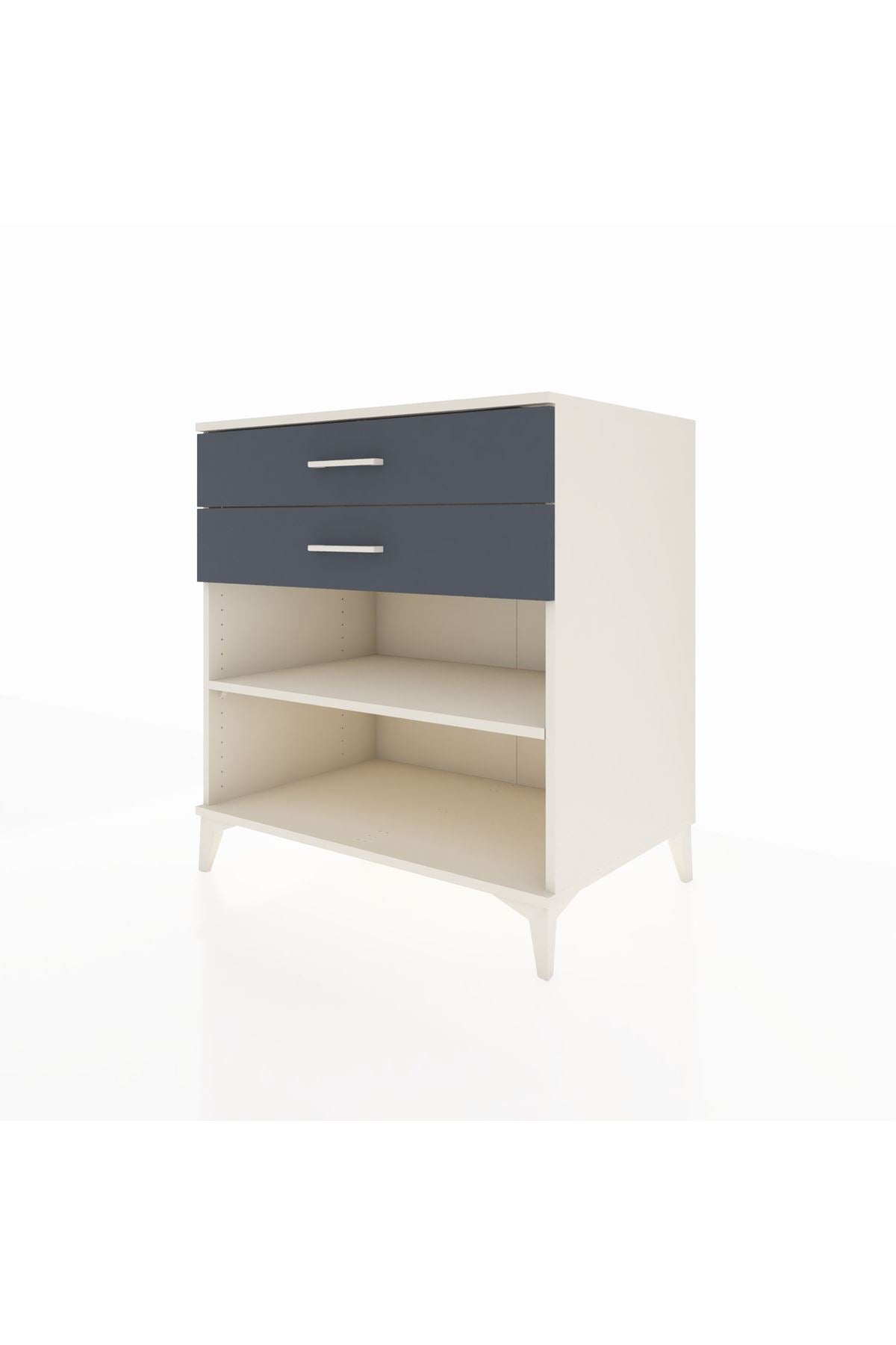 Kronos Şifonyer Tek Raflı 2 Çekmeceli 88x59x96 Aytaşı-Antrasit