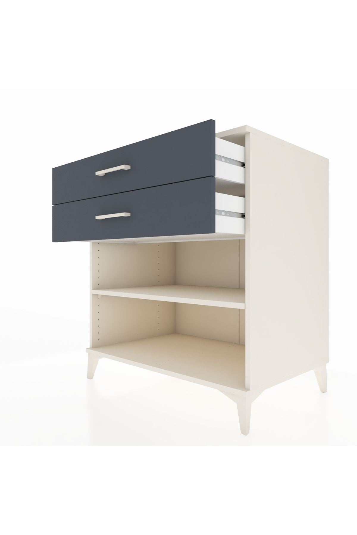 Kronos Şifonyer Tek Raflı 2 Çekmeceli 88x59x96 Aytaşı-Antrasit