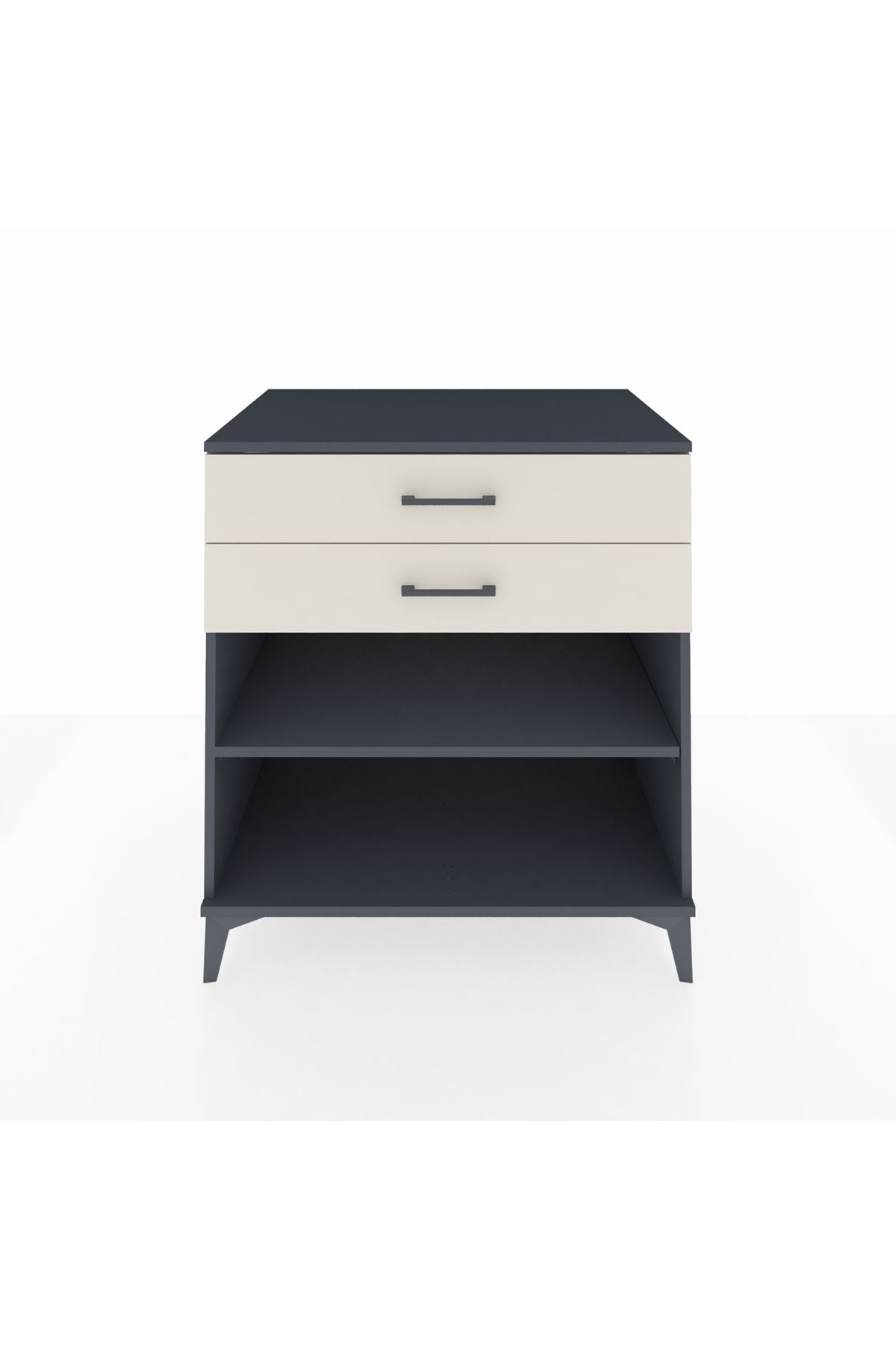 Kronos Şifonyer Tek Raflı 2 Çekmeceli 88x59x96 Antrasit-Aytaşı