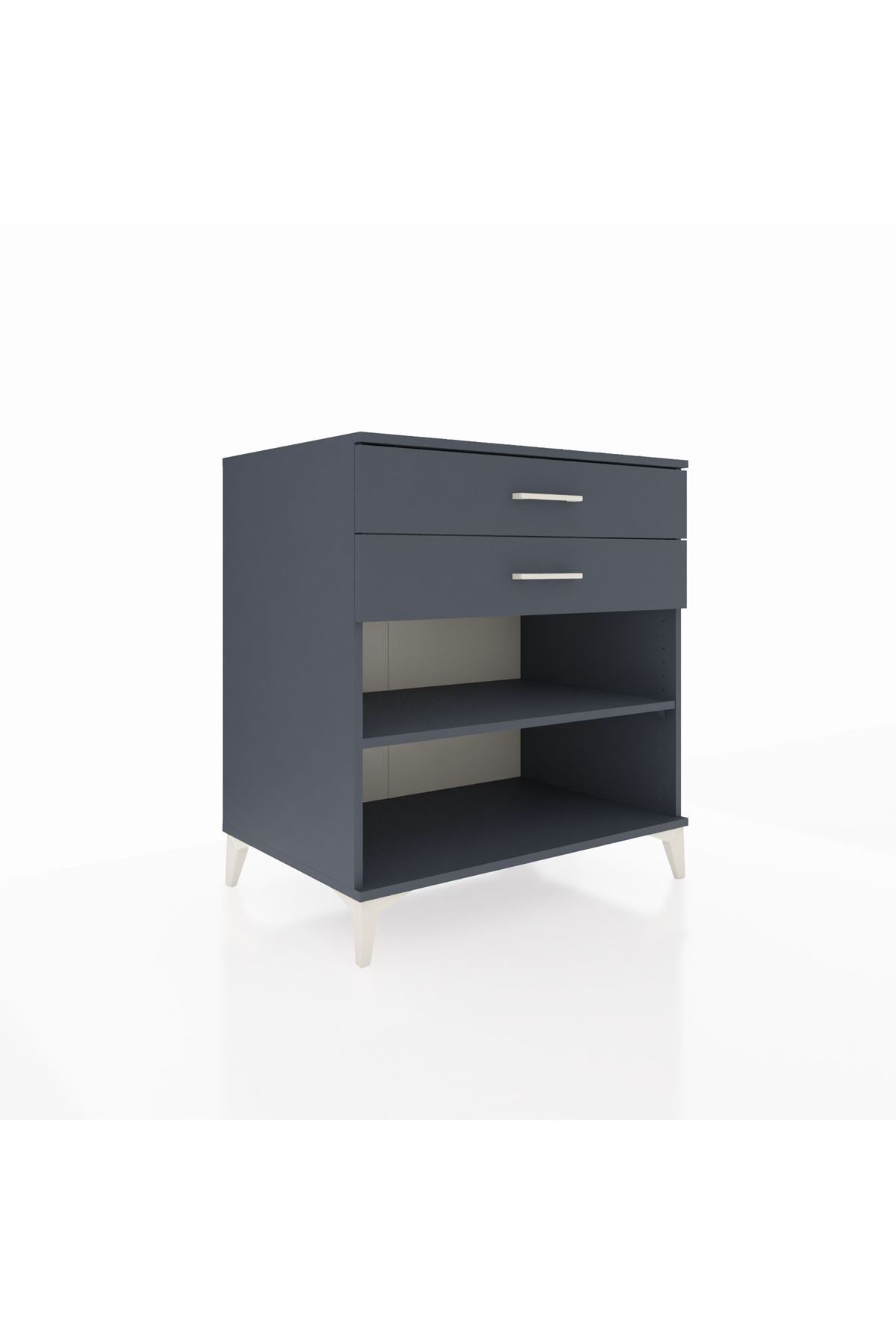 Kronos Şifonyer Tek Raflı 2 Çekmeceli 88x59x96 Antrasit-Antrasit