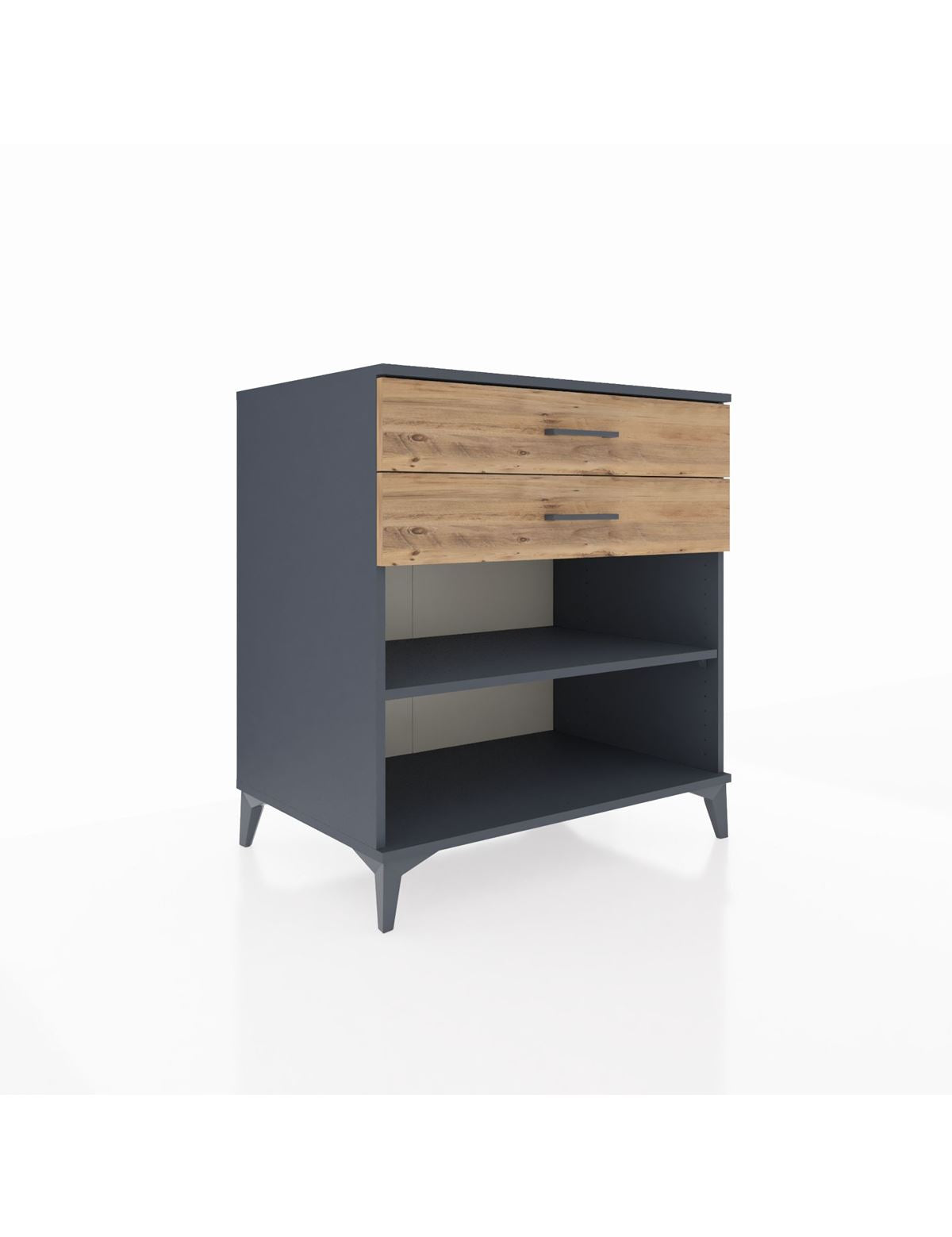 Kronos Şifonyer Tek Raflı 2 Çekmeceli 88x59x96 Antrasit-Çam