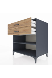 Kronos Şifonyer Tek Raflı 2 Çekmeceli 88x59x96 Antrasit-Çam