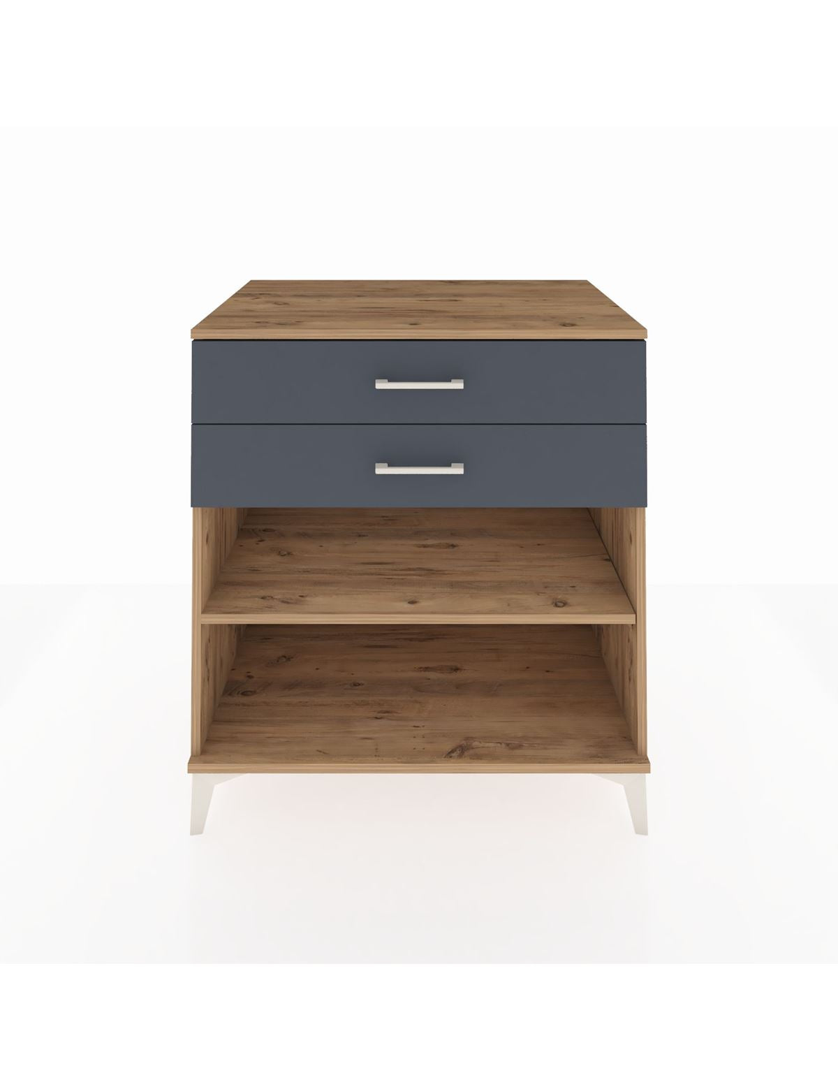 Kronos Şifonyer Tek Raflı 2 Çekmeceli 88x59x96 Çam-Antrasit