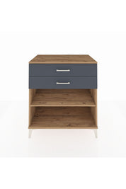 Kronos Şifonyer Tek Raflı 2 Çekmeceli 88x59x96 Çam-Antrasit