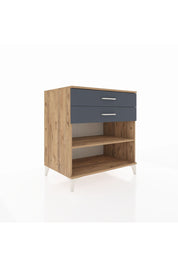 Kronos Şifonyer Tek Raflı 2 Çekmeceli 88x59x96 Çam-Antrasit