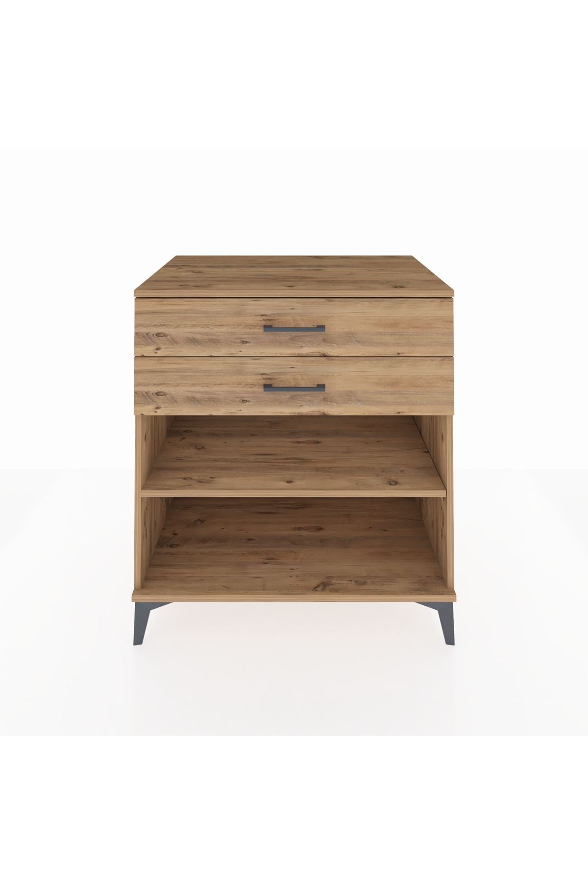 Kronos Şifonyer Tek Raflı 2 Çekmeceli 88x59x96 Çam-Çam