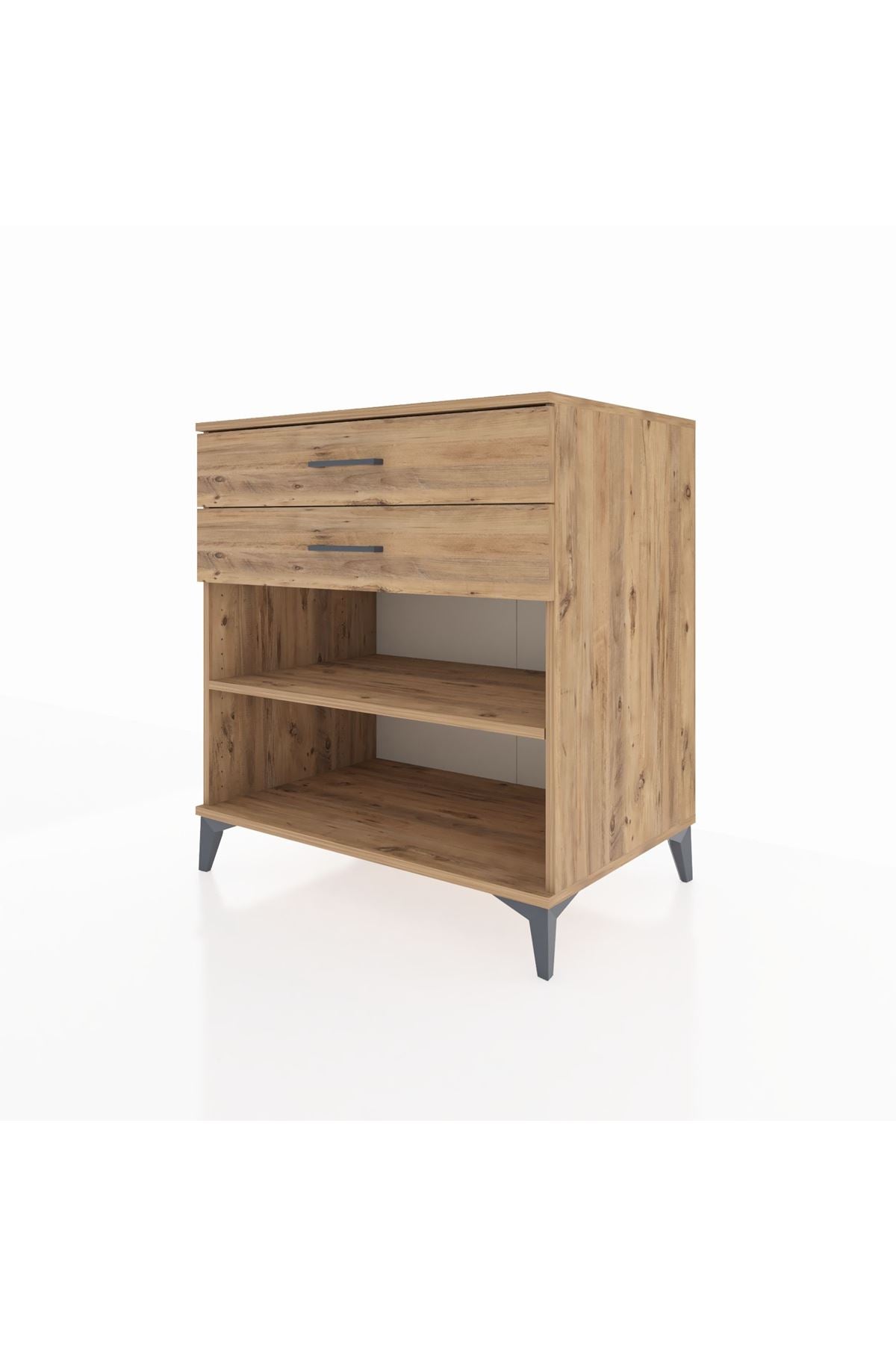 Kronos Şifonyer Tek Raflı 2 Çekmeceli 88x59x96 Çam-Çam