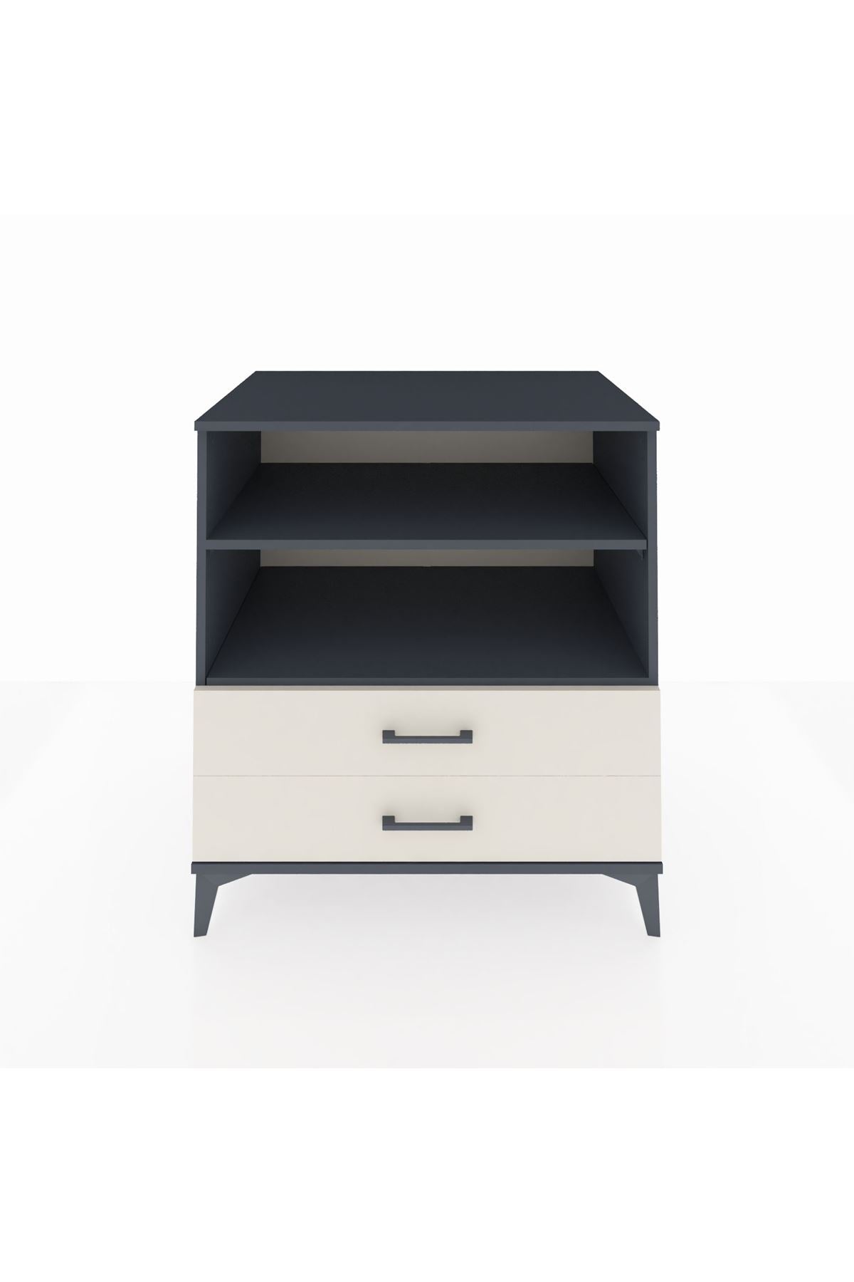 Kronos Şifonyer 2 Raflı 2 Çekmeceli 88x59x96 Antrasit-Aytaşı