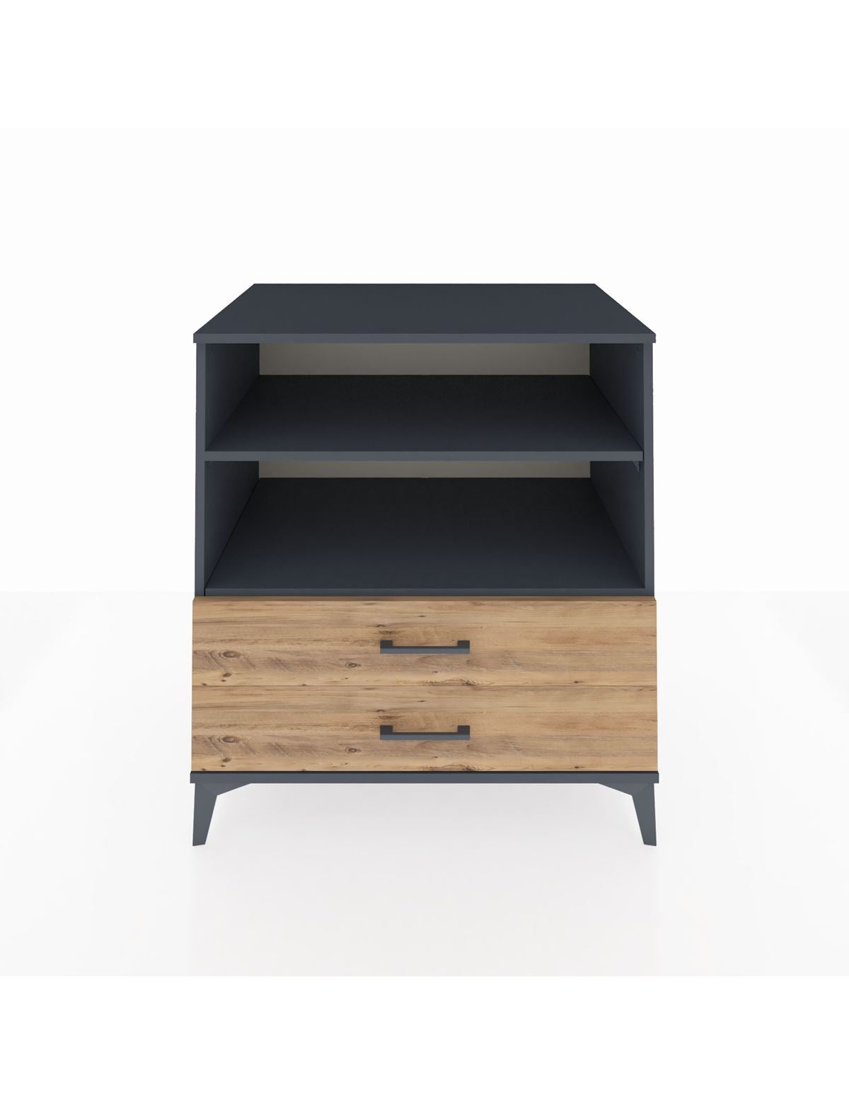 Kronos Şifonyer 2 Raflı 2 Çekmeceli 88x59x96 Antrasit-Çam