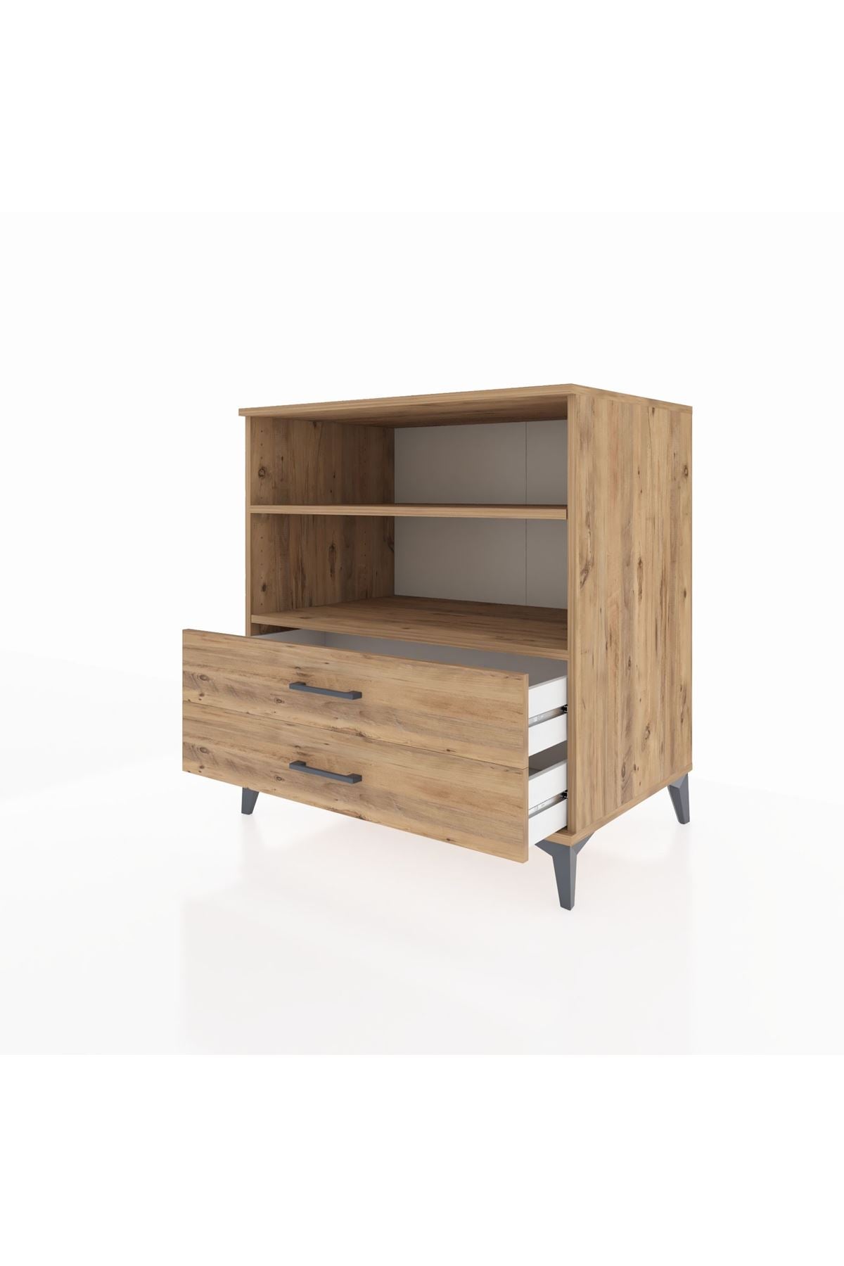 Kronos Şifonyer 2 Raflı 2 Çekmeceli 88x59x96 Çam-Çam