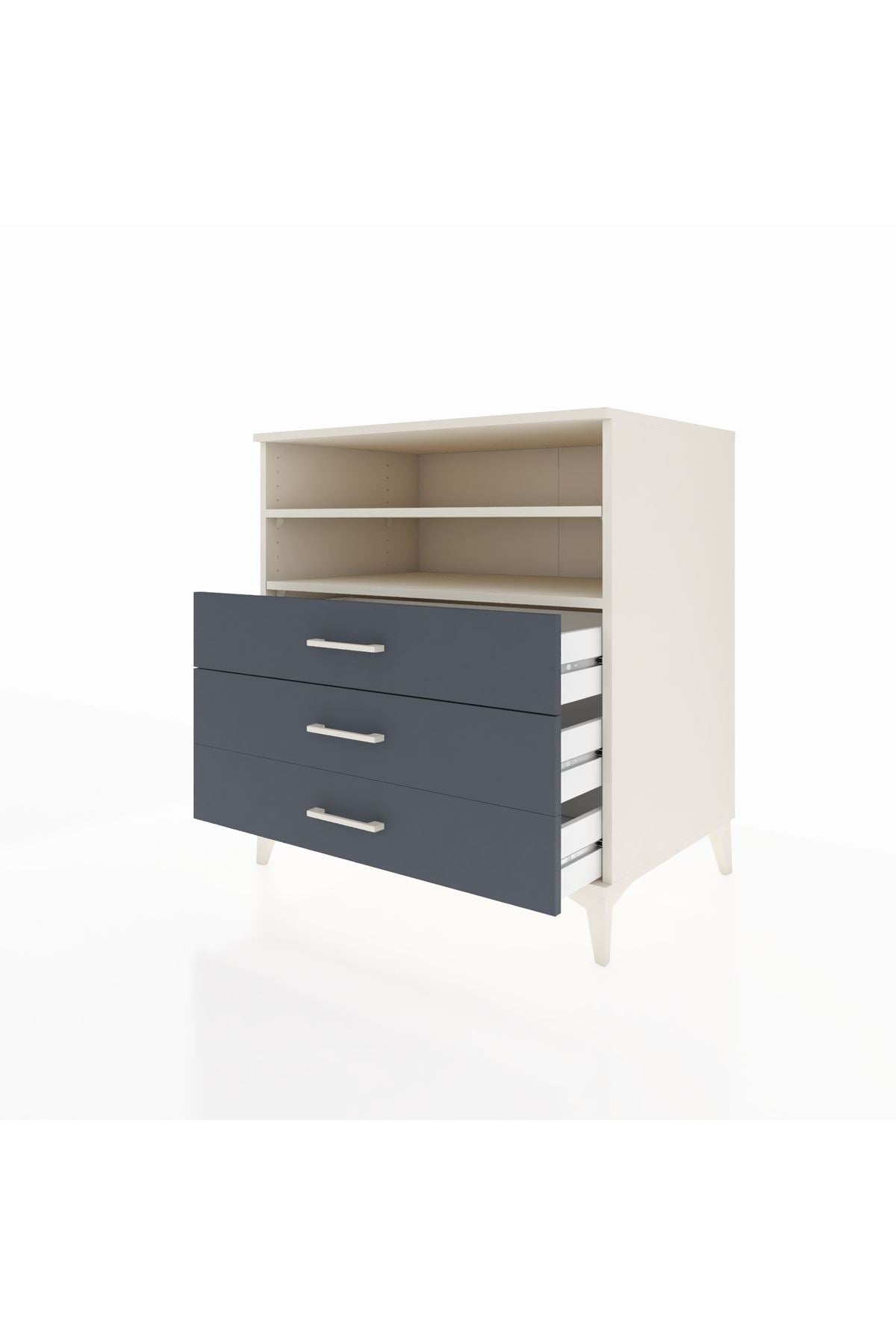 Kronos Şifonyer 2 Raflı 3 Çekmeceli 88x59x96 Aytaşı-Antrasit