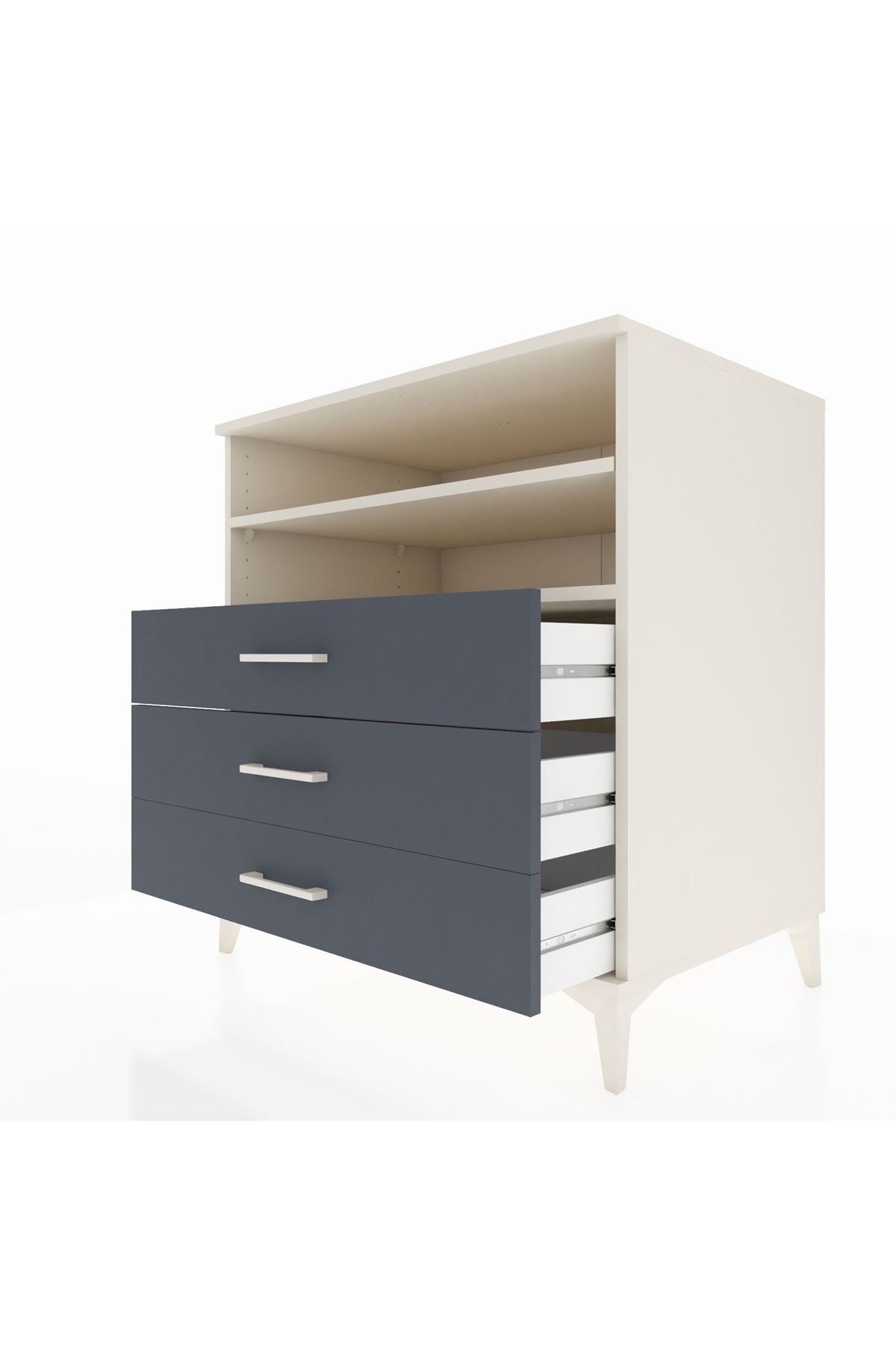 Kronos Şifonyer 2 Raflı 3 Çekmeceli 88x59x96 Aytaşı-Antrasit