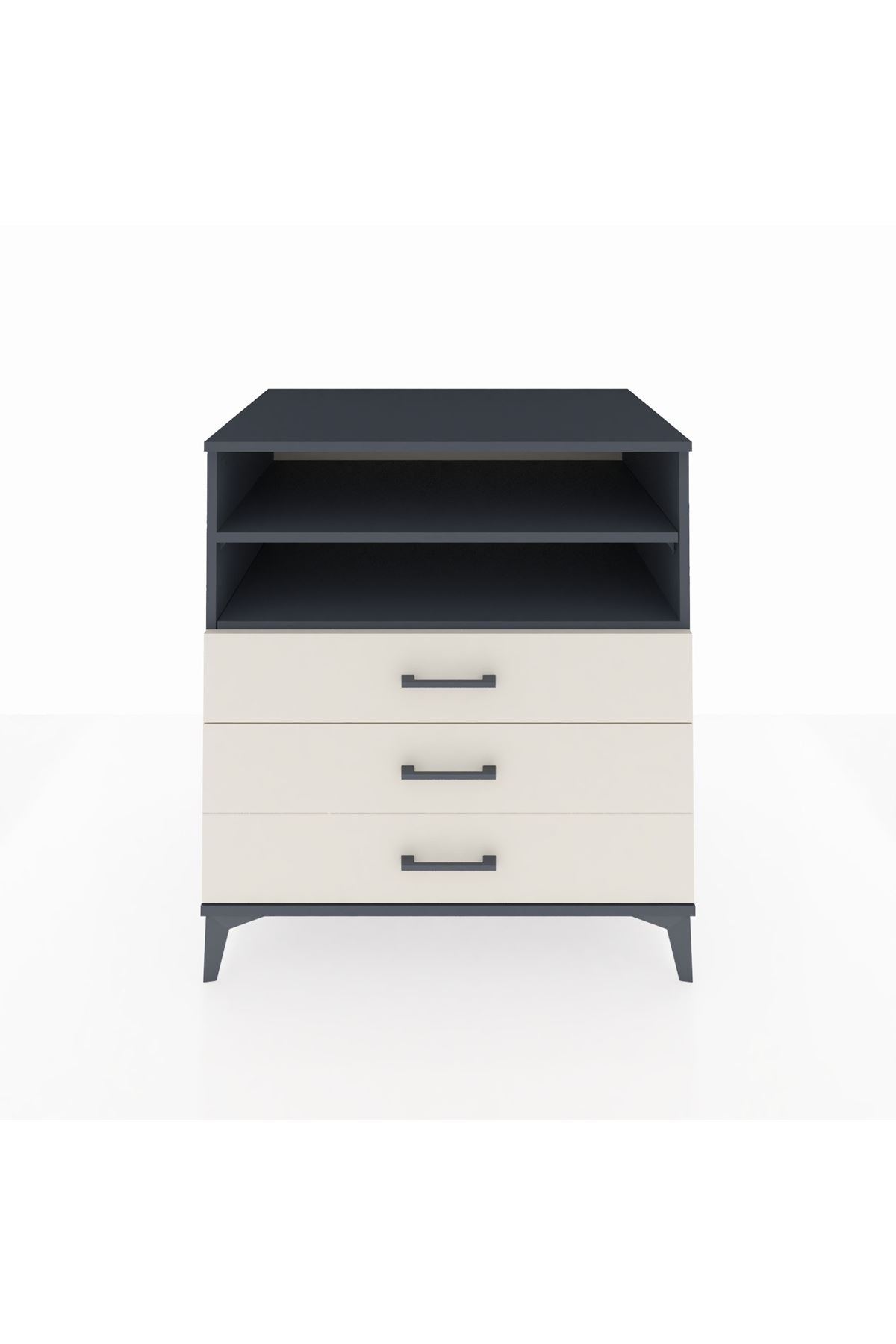 Kronos Şifonyer 2 Raflı 3 Çekmeceli 88x59x96 Antrasit-Aytaşı