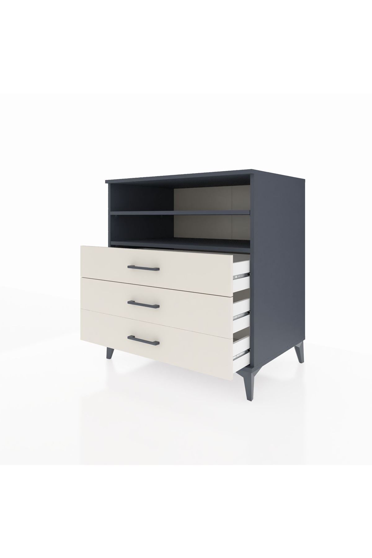 Kronos Şifonyer 2 Raflı 3 Çekmeceli 88x59x96 Antrasit-Aytaşı