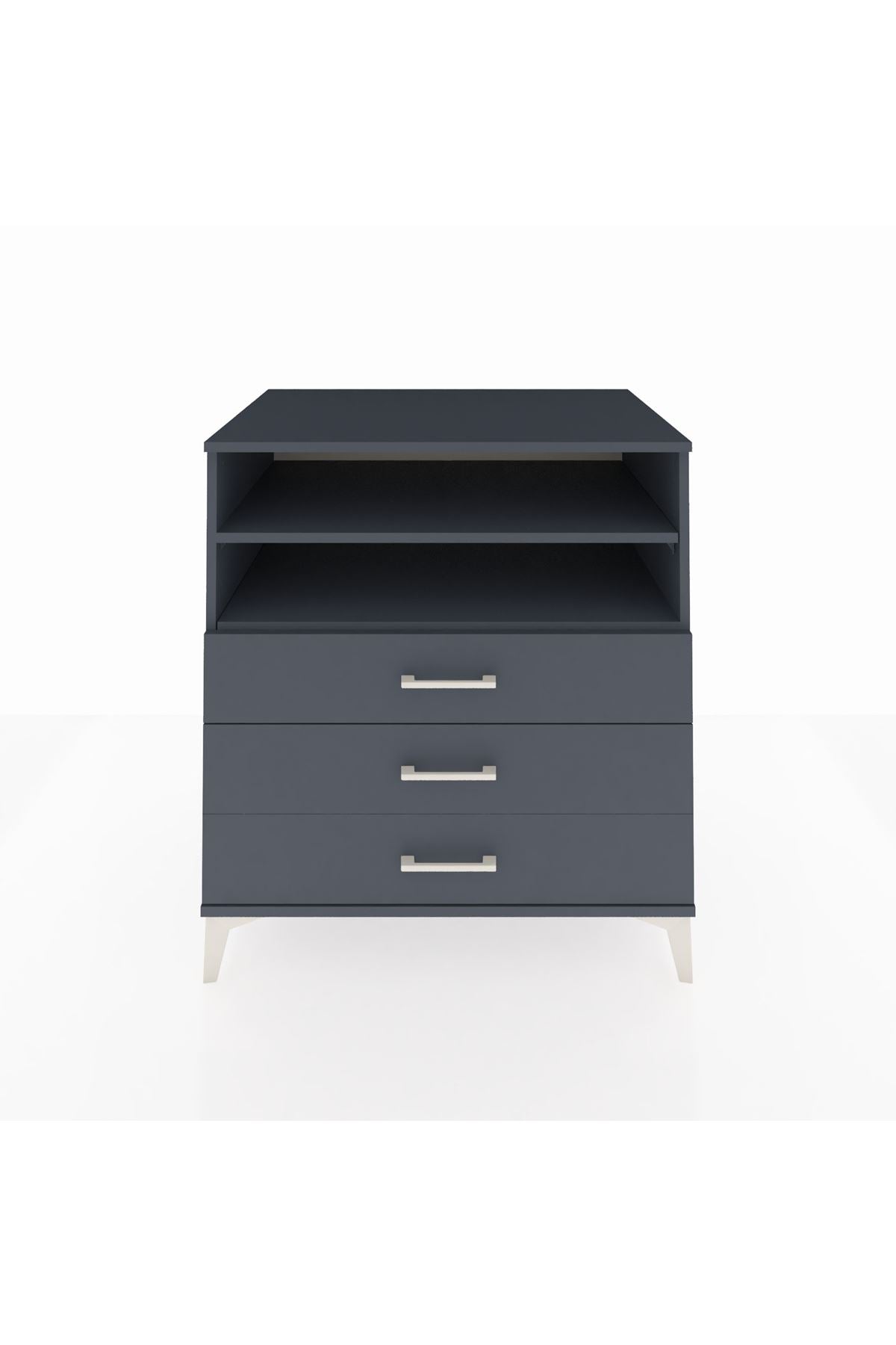 Kronos Şifonyer 2 Raflı 3 Çekmeceli 88x59x96 Antrasit-Antrasit