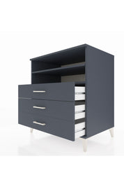 Kronos Şifonyer 2 Raflı 3 Çekmeceli 88x59x96 Antrasit-Antrasit