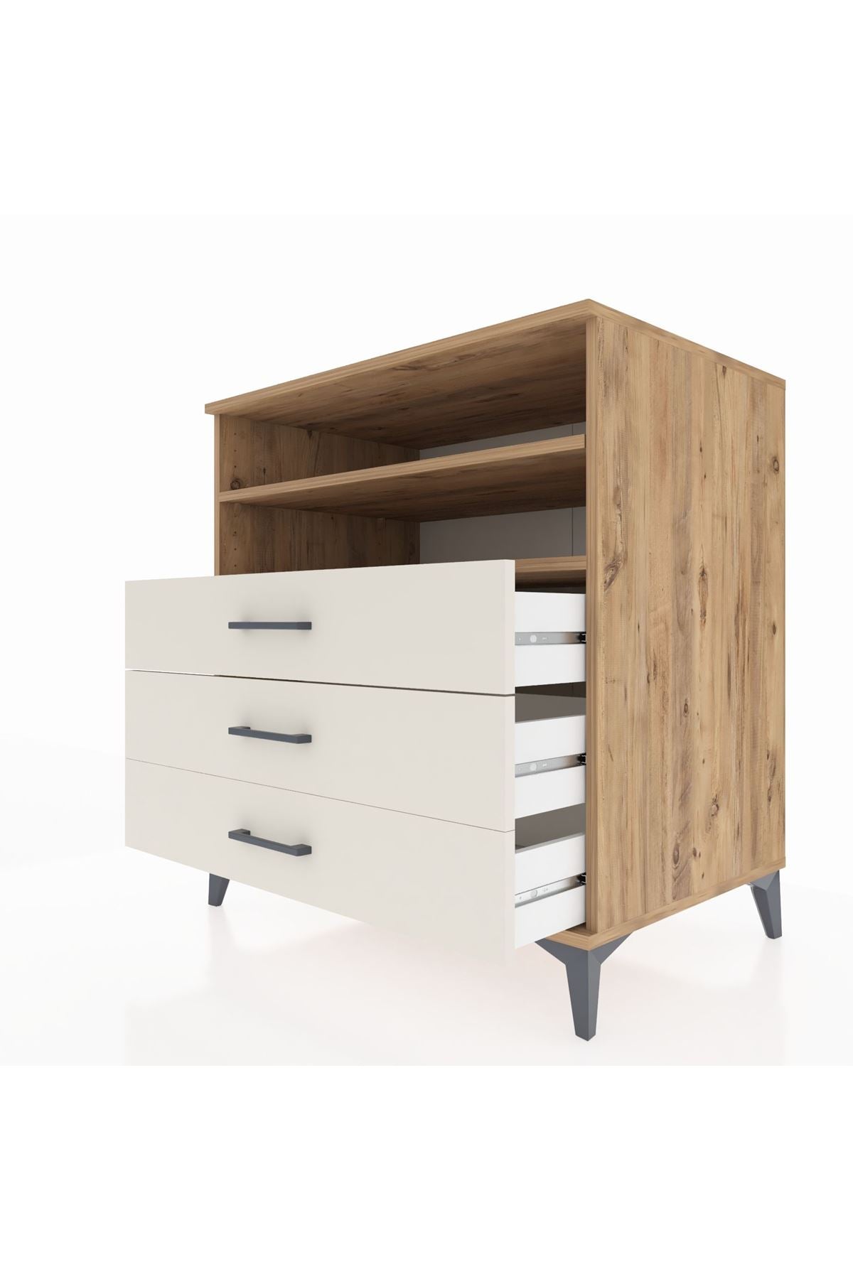 Kronos Şifonyer 2 Raflı 3 Çekmeceli 88x59x96 Çam-Aytaşı