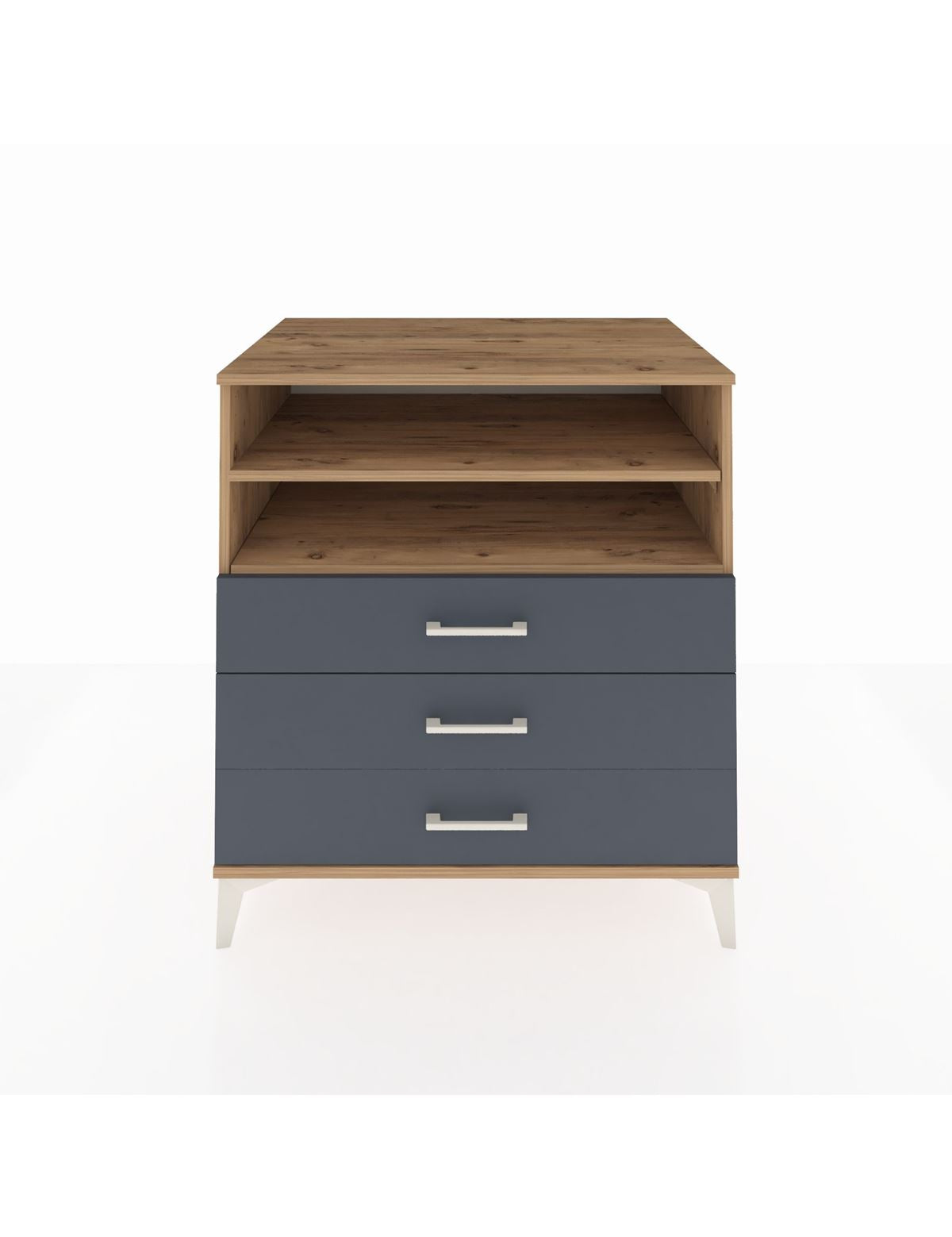 Kronos Şifonyer 2 Raflı 3 Çekmeceli 88x59x96 Çam-Antrasit