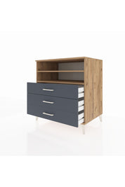 Kronos Şifonyer 2 Raflı 3 Çekmeceli 88x59x96 Çam-Antrasit