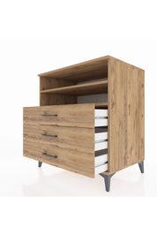 Kronos Şifonyer 2 Raflı 3 Çekmeceli 88x59x96 Çam-Çam