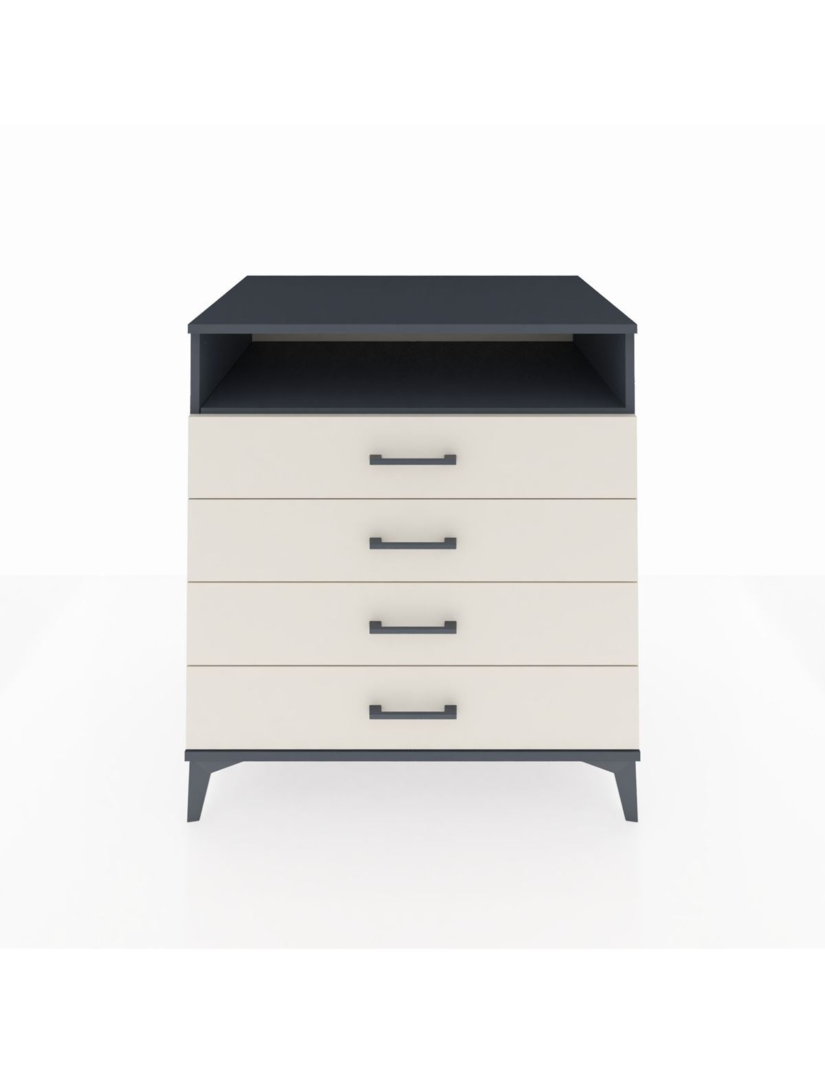 Kronos Şifonyer Tek Raflı 4 Çekmeceli 88x59x96 Antrasit-Aytaşı