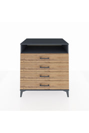 Kronos Şifonyer Tek Raflı 4 Çekmeceli 88x59x96 Antrasit-Çam