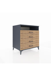 Kronos Şifonyer Tek Raflı 4 Çekmeceli 88x59x96 Antrasit-Çam