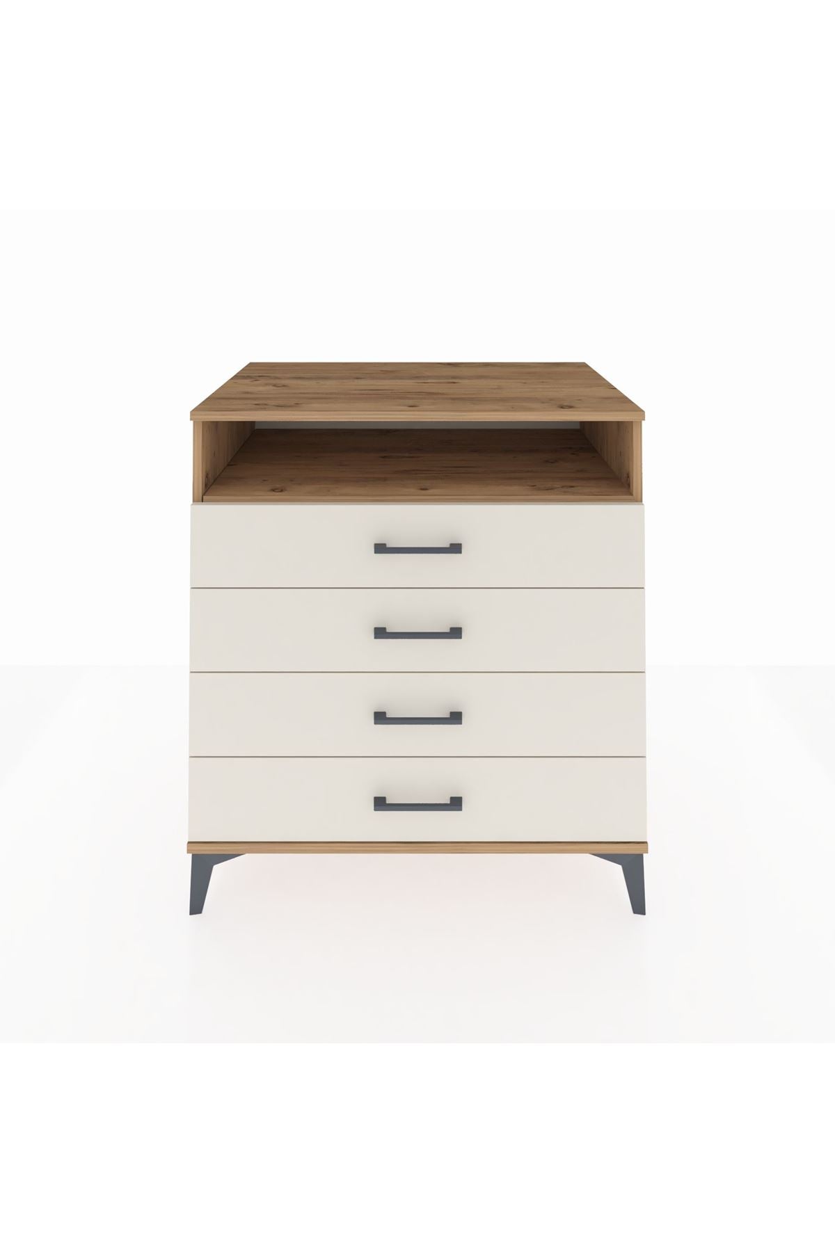 Kronos Şifonyer Tek Raflı 4 Çekmeceli 88x59x96 Çam-Aytaşı