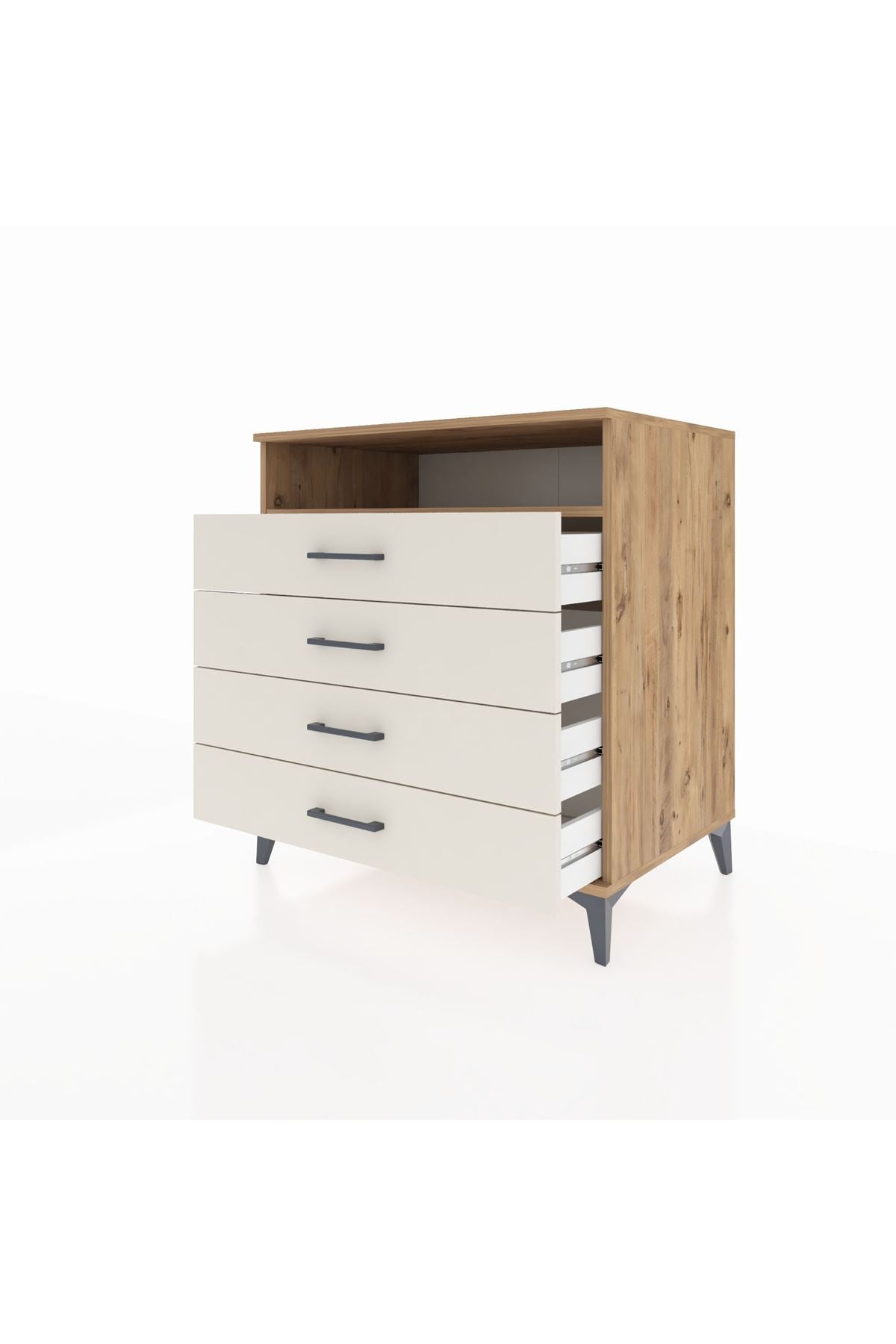 Kronos Şifonyer Tek Raflı 4 Çekmeceli 88x59x96 Çam-Aytaşı