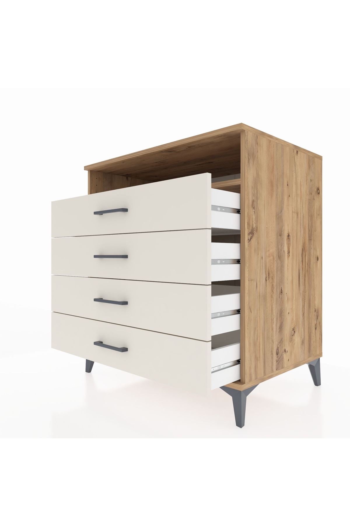 Kronos Şifonyer Tek Raflı 4 Çekmeceli 88x59x96 Çam-Aytaşı