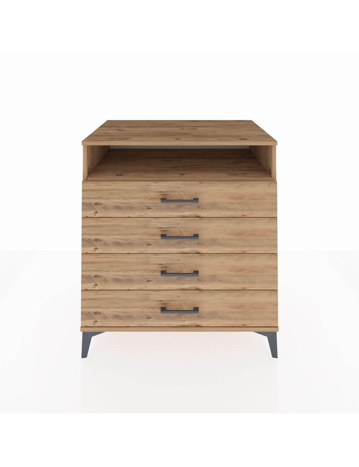 Kronos Şifonyer Tek Raflı 4 Çekmeceli 88x59x96 Çam-Çam