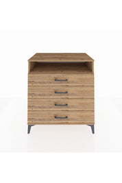 Kronos Şifonyer Tek Raflı 4 Çekmeceli 88x59x96 Çam-Çam