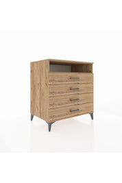 Kronos Şifonyer Tek Raflı 4 Çekmeceli 88x59x96 Çam-Çam