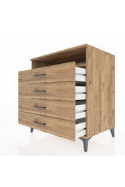 Kronos Şifonyer Tek Raflı 4 Çekmeceli 88x59x96 Çam-Çam