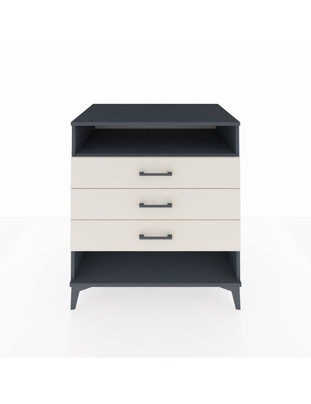 Kronos Şifonyer Tek Raflı 3 Çekmeceli 88x59x96 Antrasit-Aytaşı