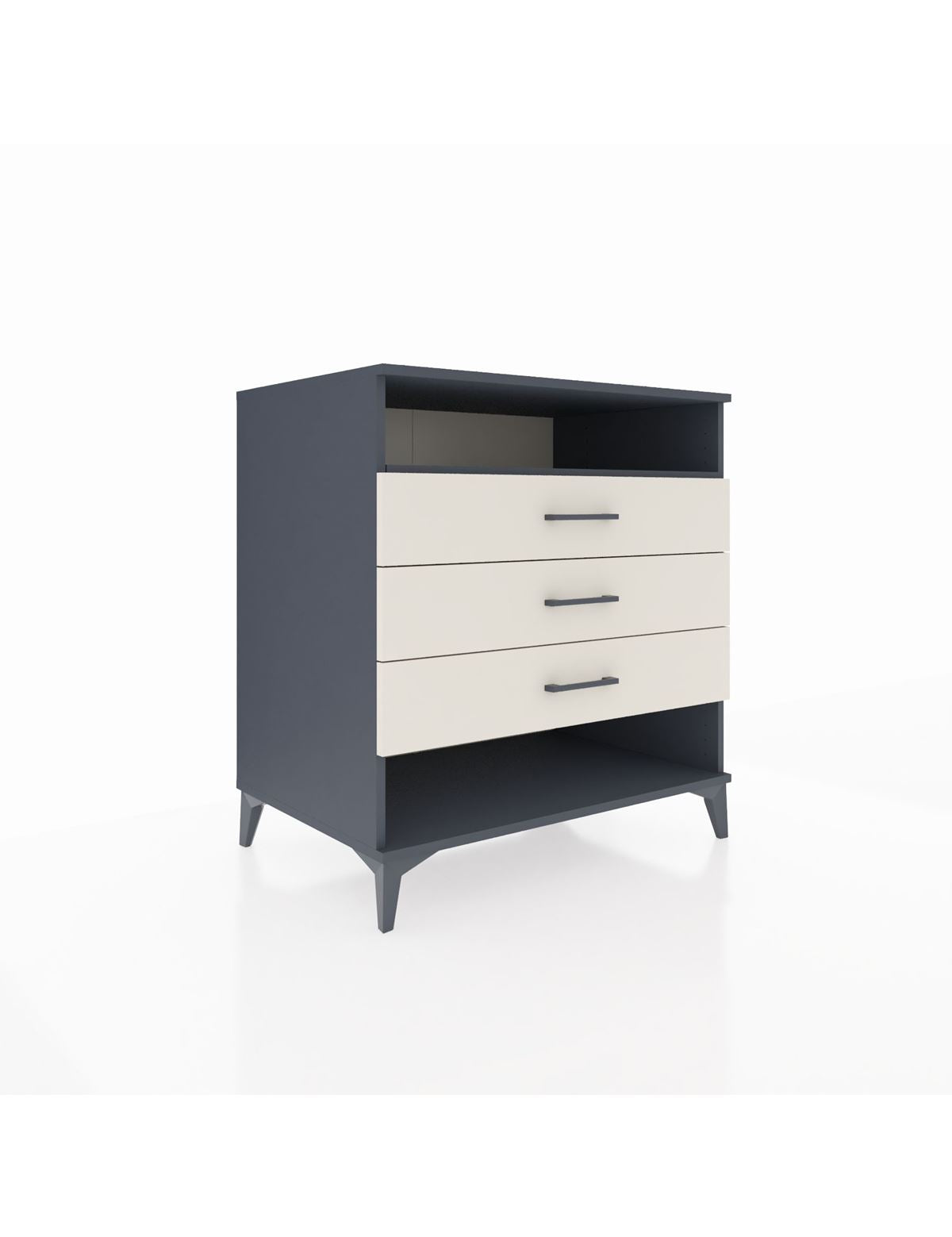 Kronos Şifonyer Tek Raflı 3 Çekmeceli 88x59x96 Antrasit-Aytaşı